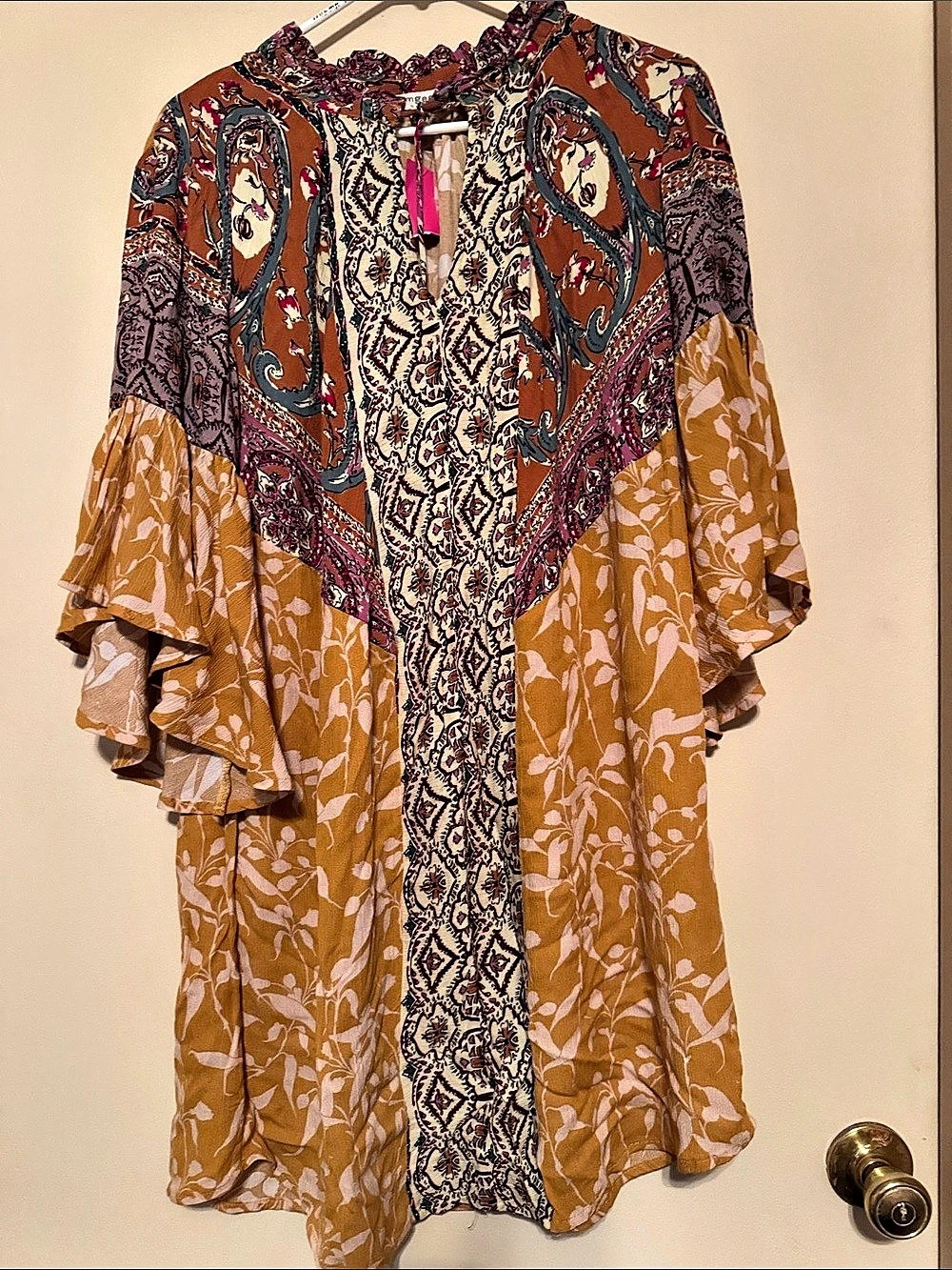 Umgee Brand Floral Mini Dress in Orange & Brown